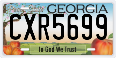 GA license plate CXR5699