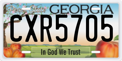 GA license plate CXR5705