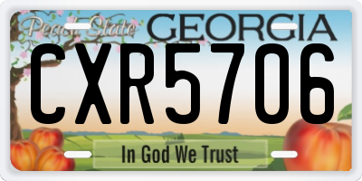GA license plate CXR5706
