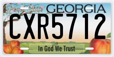 GA license plate CXR5712