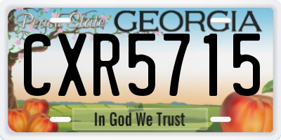 GA license plate CXR5715