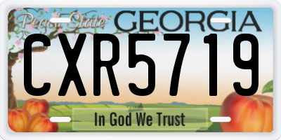 GA license plate CXR5719