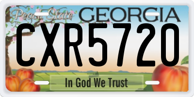 GA license plate CXR5720