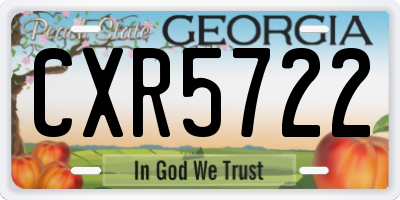 GA license plate CXR5722