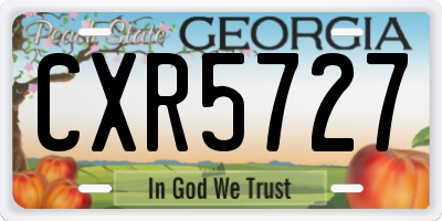 GA license plate CXR5727