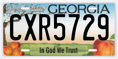 GA license plate CXR5729