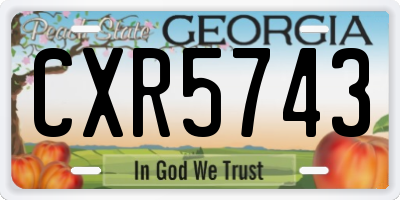 GA license plate CXR5743