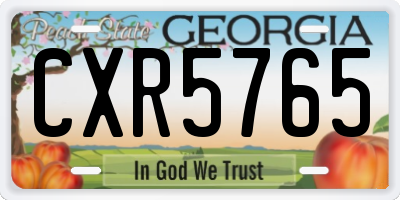 GA license plate CXR5765