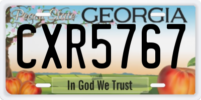 GA license plate CXR5767