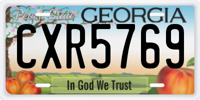 GA license plate CXR5769