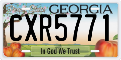 GA license plate CXR5771
