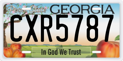 GA license plate CXR5787