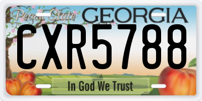 GA license plate CXR5788