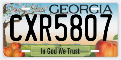 GA license plate CXR5807