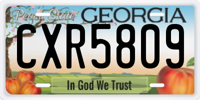 GA license plate CXR5809