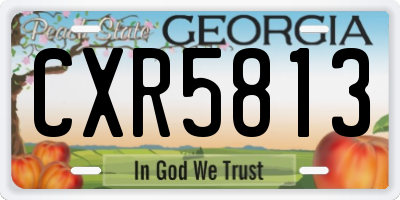 GA license plate CXR5813
