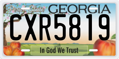 GA license plate CXR5819