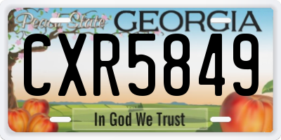 GA license plate CXR5849