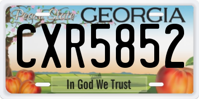 GA license plate CXR5852