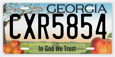 GA license plate CXR5854