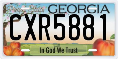GA license plate CXR5881