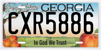 GA license plate CXR5886