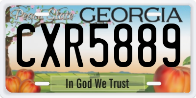 GA license plate CXR5889