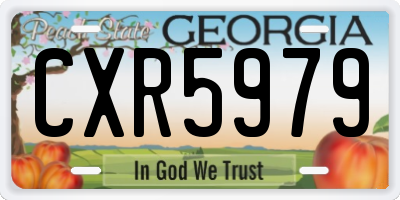 GA license plate CXR5979