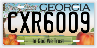 GA license plate CXR6009