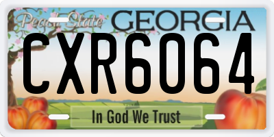 GA license plate CXR6064