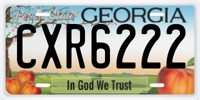 GA license plate CXR6222
