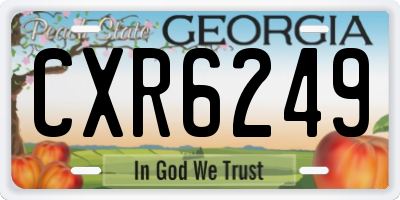 GA license plate CXR6249