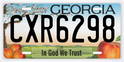 GA license plate CXR6298