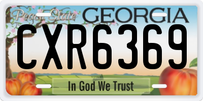 GA license plate CXR6369