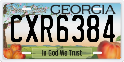 GA license plate CXR6384