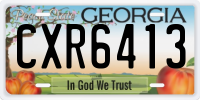 GA license plate CXR6413