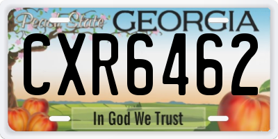 GA license plate CXR6462