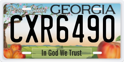 GA license plate CXR6490