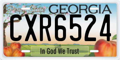 GA license plate CXR6524
