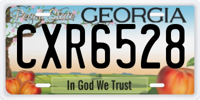 GA license plate CXR6528