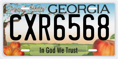 GA license plate CXR6568