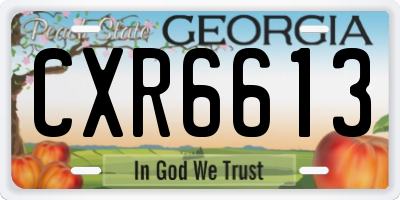 GA license plate CXR6613