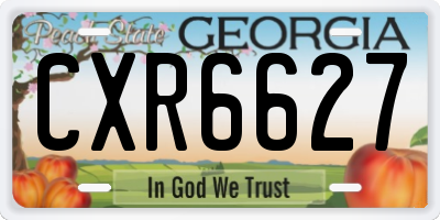 GA license plate CXR6627