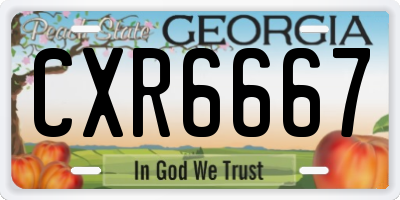 GA license plate CXR6667