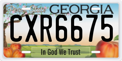 GA license plate CXR6675
