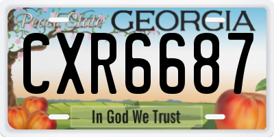 GA license plate CXR6687