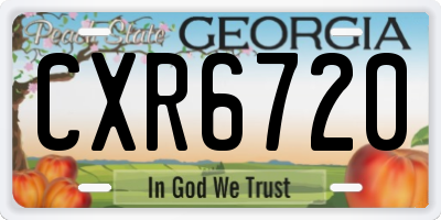 GA license plate CXR6720