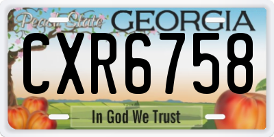 GA license plate CXR6758