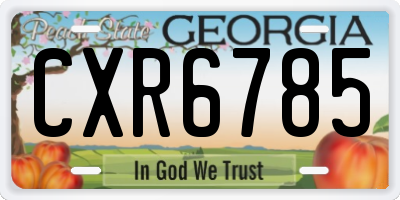 GA license plate CXR6785