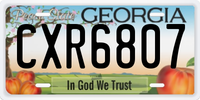 GA license plate CXR6807
